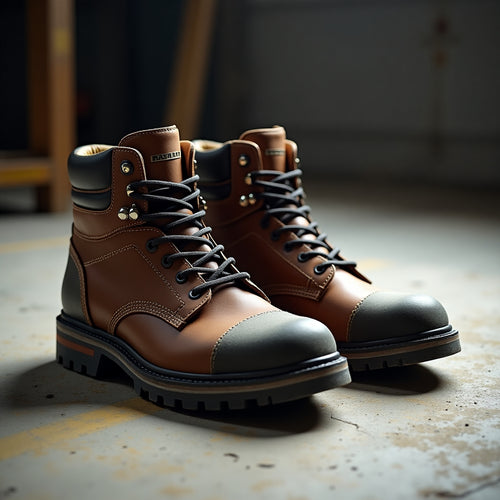 Heavy-Duty Steel Toe Leather Safety Boots – Rugged Protection & Comfort