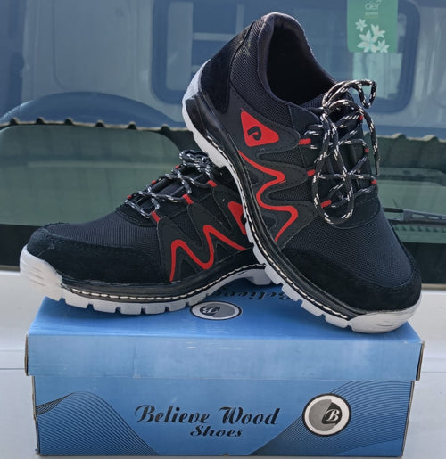 Believe Wood Black & Red Outdoor Sports Shoes – Durable & Stylish
